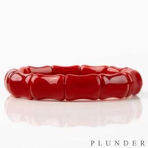 New Plunder “Arlington” Red Marbled Acrylic Bracelet (6.5”)